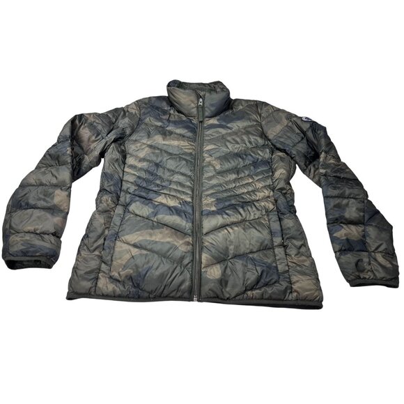 Abercrombie & Fitch Camo Puffer Jacket M Water & Wind Resistant Down Insulated G - Picture 5 of 14
